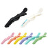 An assortment of anti-slip positioning alligator clips in black, white, pink, peach, yellow, green, blue, and purple.