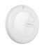 A white MiTag Duo Global Tracking Tag, circular in shape, with a glossy surface and a logo.
