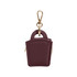 A mini PU leather jewellery box in a deep burgundy colour with a gold-tone clip and zipper closure.