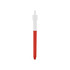 A red and white QR Code Click Pen with a sleek design and a transparent top section.