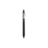 A black PVC pen with a clip and a logo. The pen features a sleek, minimalist design.