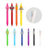 A collection of Custom PVC Pens in various colours, featuring fun character clips and logos.