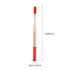A large round-handle bamboo toothbrush with a red bristle portion and a natural bamboo body, featuring a logo.