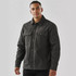 Men's oxide-coloured Sherpa lined canvas jacket with a front button closure and patch pockets. Features a logo.