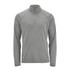 A grey Men's Mesa 1/4 zip pullover with long sleeves and a zip up collar. The pullover features a logo on the front.