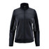 A Women's Appaloosa Knit Jacket in black, featuring a zip front and high collar, with side pockets and a logo.