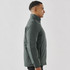 A men's thermal jacket in dark green, featuring a high collar and a sleek, fitted design. It has a logo on it.