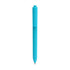 A triangular grip pen in a vibrant turquoise colour with a smooth finish and a clip design.