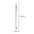 A white pencil with a sleek design, featuring a fine tip and measuring 180mm in length and 10mm in diameter. It has a logo.