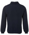 A navy 1/2 zip fleece jumper with long sleeves, featuring a collar and a branded logo.
