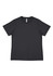 A black women's short sleeve tee with a simple design and a tag inside. It features a basic round neckline.