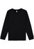 A black long sleeve tee with a round neckline and logo on the label. Suitable for casual wear.