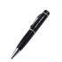 A sleek black pen with metallic accents, featuring a logo and a clip for easy attachment.