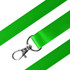 A bright green nylon lanyard featuring a metal clasp for attaching items.