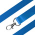 A blue nylon lanyard with a metal clasp attachment. The lanyard features a textured surface.