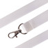 A white nylon lanyard with a silver metal clip. The material features a textured finish and is flat.