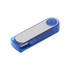 A blue Festin flash drive with a clear casing and a transparent cover. It features a button on one end and branding.