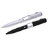 A flash drive pen set in silver and black, featuring a sleek design and a branding logo on each pen.