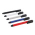 A variety of 3 in 1 stylus USB pens in black, white, blue, and red, featuring a logo.