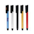 A collection of five stylus USB pens in blue, silver, black, gold, and red, featuring a logo.