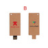 An eco-friendly small card flash drive in a tan colour with logos on both sides.