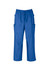Classic unisex scrub cargo pants in a vibrant blue colour, featuring an elastic waistband and multiple side pockets.