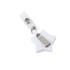 A white star-shaped retractable card holder with a clip and a badge reel.