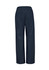Classic women's bootleg scrub pants in navy blue, featuring an elastic waistband and a logo on the back.