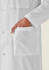 A white unisex classic lab coat with a pocket and button details. The fabric appears lightweight and smooth.