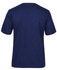 A navy blue t-shirt with a standard cut and short sleeves, featuring a logo on the back.