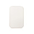 A portable mini mirror in a rectangular white casing, featuring smooth edges and a compact design.