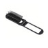 A folding hair brush in black with an integrated mirror. It features fine bristles and a compact design.