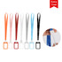 A selection of ABS double-sided ID card holders in various colours, including orange, red, grey, blue, and black.