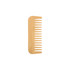 A bamboo small comb with a natural wood finish, featuring wide and narrow teeth for versatile grooming.
