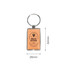 An orange NFC epoxy square tag with a metal keyring, featuring a logo and dimensions indicated.