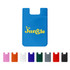 A blue Smart Wallet with a logo and multiple wallet colour options displayed below, including pink, orange, purple, and black.