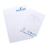 A4 notepad with lined pages, featuring a logo and an Australian Made badge, set on a wooden surface.