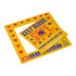 A yellow magnetic photo frame featuring heart designs, with a card displaying health information. It includes a logo.