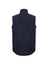 A black men's vest featuring a high collar and a smooth back design, complete with a logo.