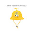 A yellow propeller hat with a mesh design, featuring large eyes and a playful cartoon character on the front.