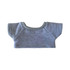 A grey plush doll basic t-shirt featuring a rounded neckline and short sleeves. It has a textured trim.