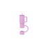 A drink bottle and cup-shaped silicone straw cover in light purple. The design features a handle and a curved straw.