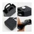 Mini EVA holes bag charms in black, featuring a small handle and perforated design, with a button closure on top.