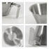 A stainless steel espresso measuring cup with a handle, featuring a smooth, shiny surface and measurement markings.