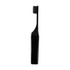 A foldable travel toothbrush in black, featuring a sleek design and a compact casing.