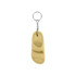 A yellow slides-shaped keyring with a silver keychain attachment.