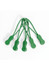 A set of five green Zippies with rubber grips and expandable cords for securing items together.