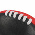 A Mini Aussie Rules Ball featuring a black and red design with white stitching detail.