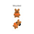A set of 3D custom clog shoe charms featuring a brown bear design with an orange "VIBES" text element.