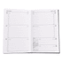 A weekly diary featuring a clean layout with dates, lines for notes, and a calendar section, in a simple design.